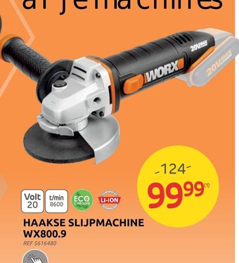 Brico Worx Haakse Slijpmachine WX800.9 aanbieding