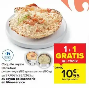 Carrefour Coquille Royale Poisson Royal (185g) ou Saumon (190g) aanbieding