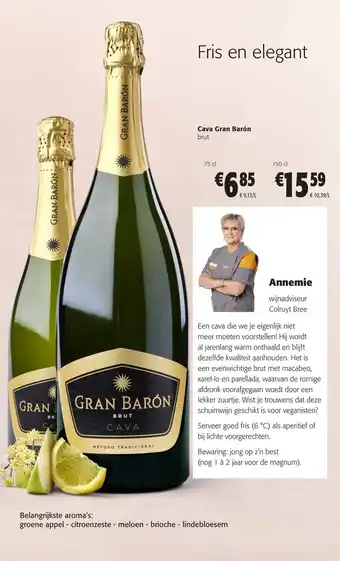 Colruyt Gran Baron Cava Brut 75 cl aanbieding