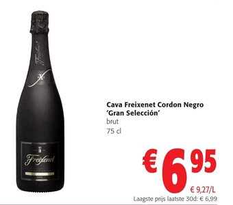 Colruyt Cava Freixenet Cordon Negro 'Gran Seleccion' Brut 75 cl aanbieding