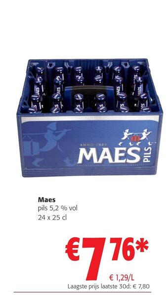 Colruyt Maes Pils 5,2% vol 24 x 25 cl aanbieding