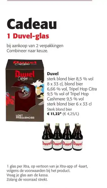 Colruyt Duvel Sterk blonf bier 8,5% vol 8 x 33 cl, Blond bier 6,66% vol, Tripel Hop Citra 9,5% vol aanbieding