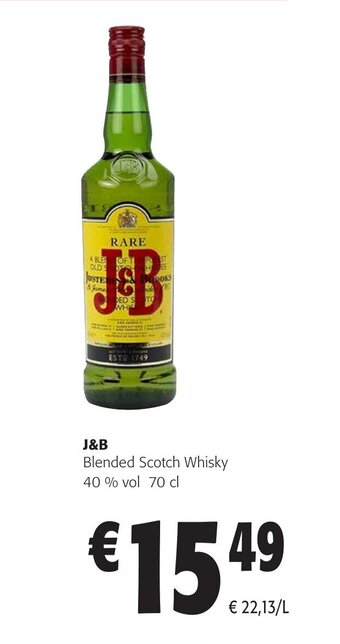 Colruyt J&B Blended Scotch Whisky 70 cl aanbieding
