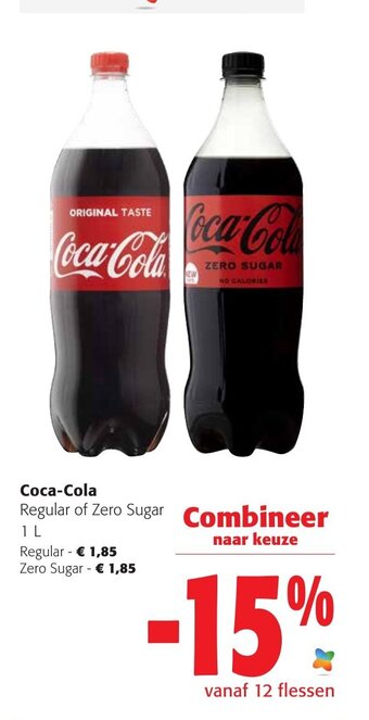 Colruyt Coca-Cola Regular of Zero Sugar 1L aanbieding