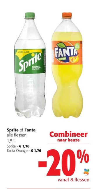 Colruyt Sprite of Fanta alle flessen 1,5L aanbieding