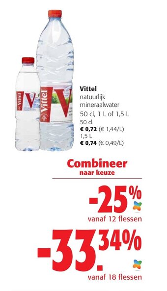 Colruyt Vittel natuurlijk mineraalwater 50 cl aanbieding