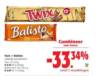 Twix 12 x 50g of Balisto Korn 10 x 18,5g