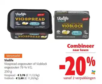 Colruyt Violife Viospread/Vioblock 250 g aanbieding
