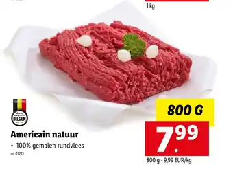 Lidl Americain natuur 800g aanbieding