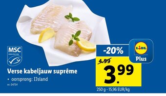 Lidl Verse kabeljauw supreme aanbieding