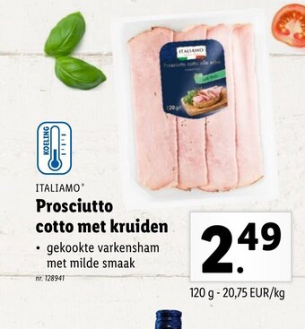 Lidl Prosciutto cotto met kruiden aanbieding