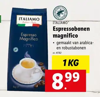 Lidl Italiamo espressobonen magnifico 1kg aanbieding