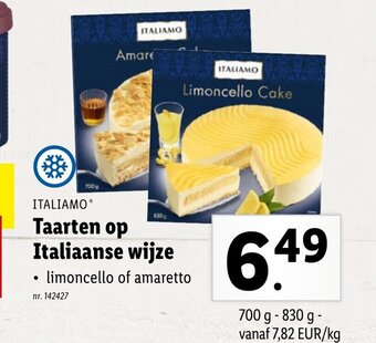 Lidl Italiamo taarten op italiaanse wijze aanbieding