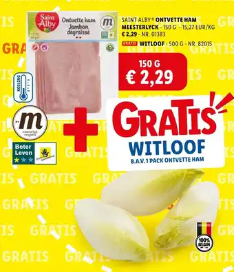 Lidl Saint alby ontvette ham 150g aanbieding