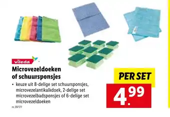 Microvezeldoeken of schuursponsjes per set