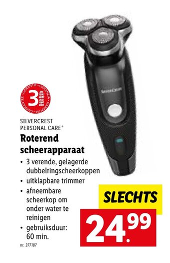 Lidl Roterend scheerapparaat aanbieding