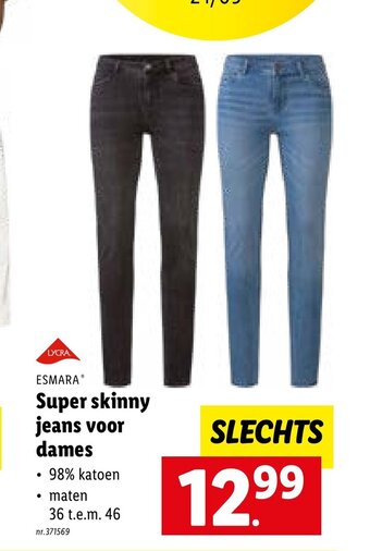 Lidl Super skinny jeans voor dames aanbieding