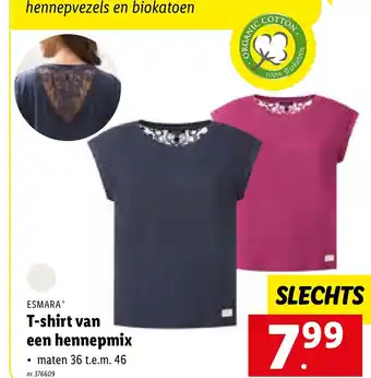 Lidl T-shirt van een hennepmix aanbieding