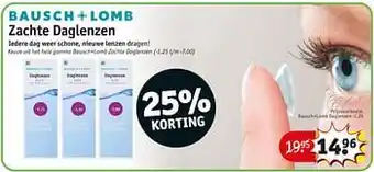 Kruidvat Bausch+lomb zachte daglenzen -1.25 aanbieding