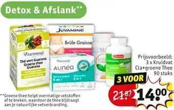 Kruidvat Kruidvat cla+groene thee 90 stuks aanbieding