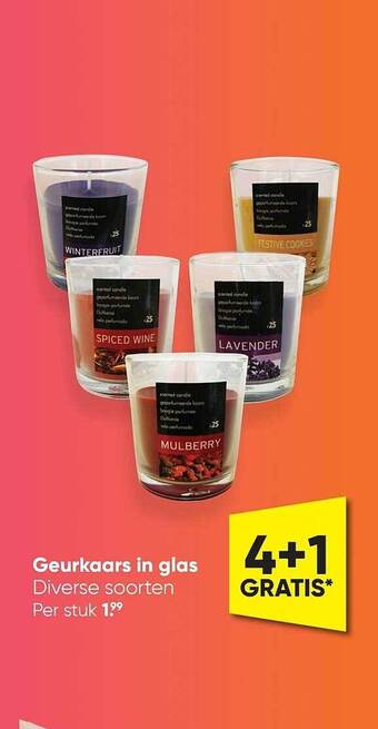 Big Bazar Geurkaars in glas aanbieding
