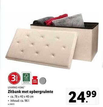 Lidl Zitbank met opbergruimte aanbieding
