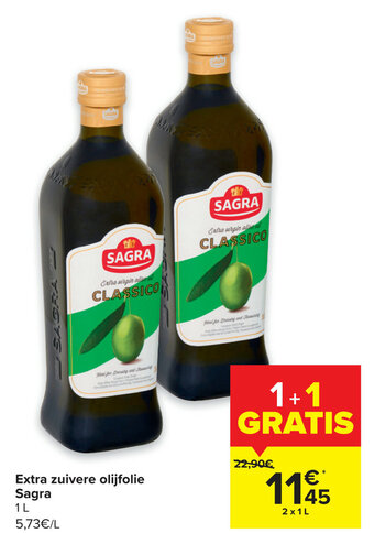 Carrefour Market Extra zuivere olijfolie Sagra aanbieding