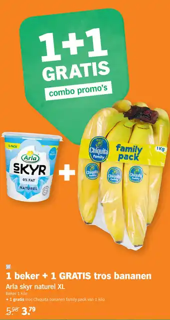 Albert Heijn Arla skyr naturel XL + gratis tros bananen aanbieding