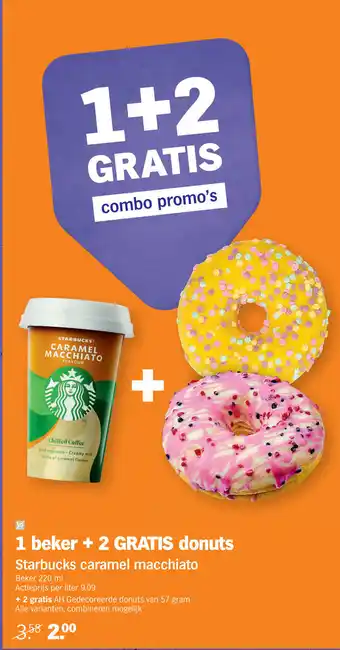 Albert Heijn Starbucks caramel macchiato + gratis donuts aanbieding