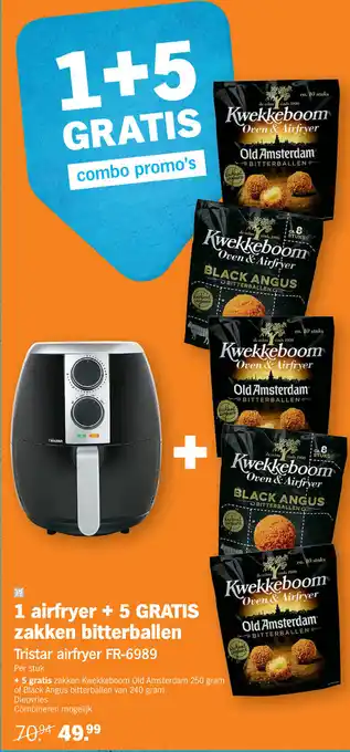 Albert Heijn Tristar airfryer FR-6989 + 5 gratis zakken bitterballen aanbieding