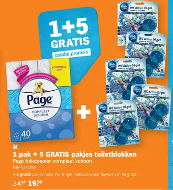 Page toiletpapier compleet schoon + 5 gratis Ambi Pur pakjes toiletblokken