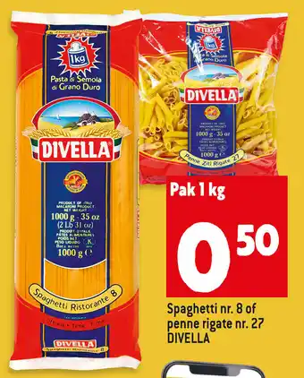 Divella Spaghetti nr.8 of penne rigate nr.27