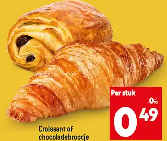 Croissant of chocoladebroodje
