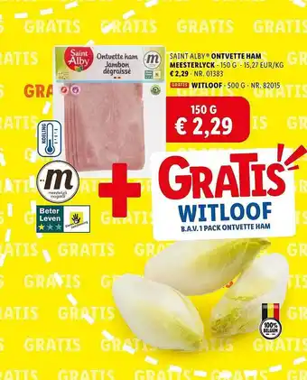 Lidl Onvette ham meesterlyck, witloof aanbieding
