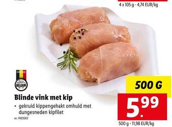 Lidl Blinde vink met kip aanbieding
