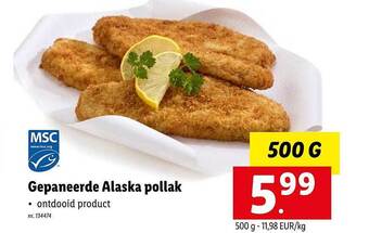 Lidl Gepaneerde alaska pollak aanbieding