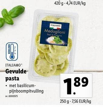 Lidl Gevulde pasta aanbieding