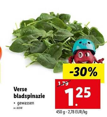 Lidl Verse bladspinazie aanbieding