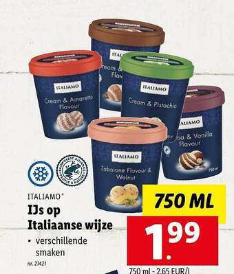 Lidl Ijs op italiaanse wijze aanbieding