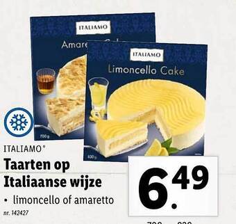 Lidl Taarten op italiaanse wijze aanbieding