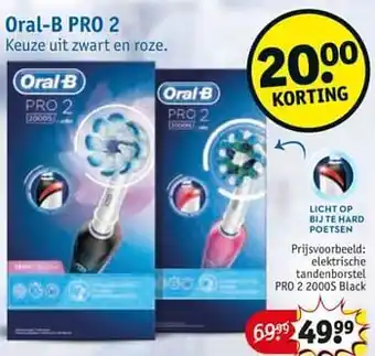 Kruidvat Oral-B PRO 2 Elektrische tandenborstel pro 2 2000s black aanbieding