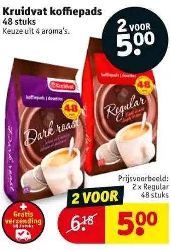 Kruidvat Kruidvat koffiepads regular 48 stuks aanbieding