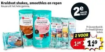 Kruidvat shakes, smoothies en repen Maaltijdreep kokos