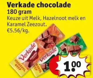 Kruidvat Verkade chocolade 180 gram aanbieding