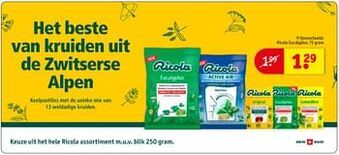 Kruidvat Ricola eucalyptus aanbieding