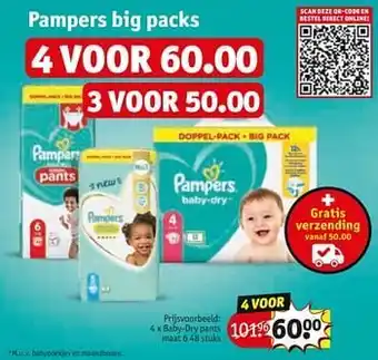Kruidvat Pampers big packs baby-dry pants maat 6 48 stuks aanbieding