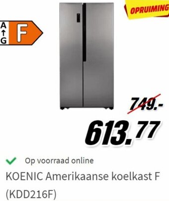 MediaMarkt Koenic Amerikaanse Koelkast F (KDD216F) aanbieding