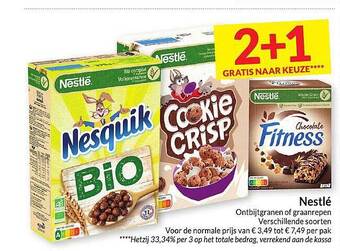 Intermarché Nestlé ontbijtgranen of graanrepen aanbieding