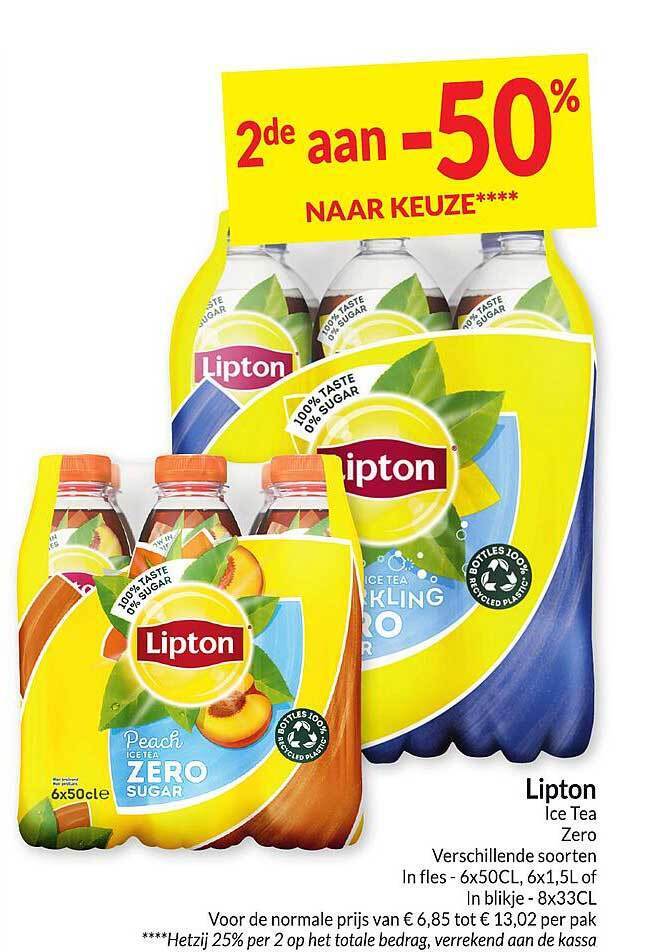 Lipton ice tea zero promotie bij Intermarché