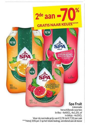 Intermarché Spa fruit limonade aanbieding